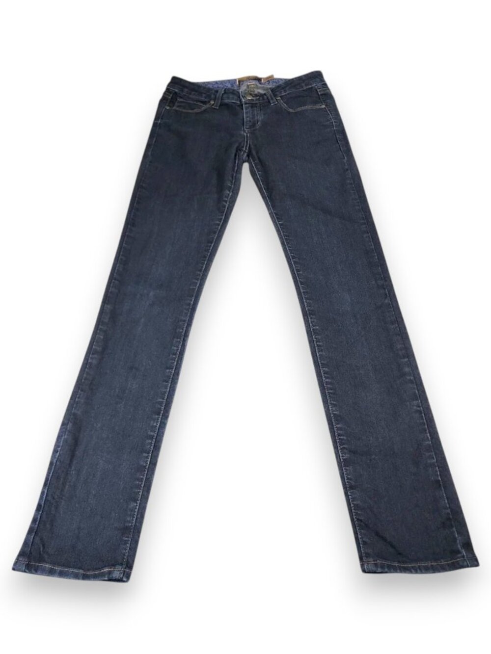 Vintage PAIGE Skyline Slim Straight Jeans Dark Wash Mid Rise Stretch Denim Sz 26